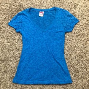 Blue v-neck T-shirt
